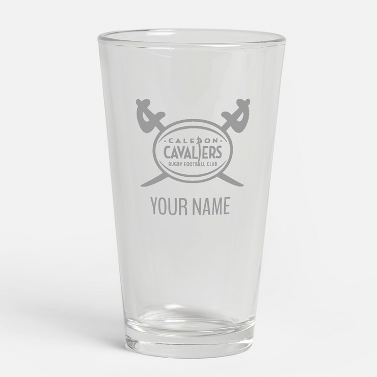 Caledon Cavaliers Custom Pint Glass (Etched Logo)