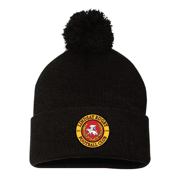 12" Pom-Pom Cuffed Beanie (Patch Logo)