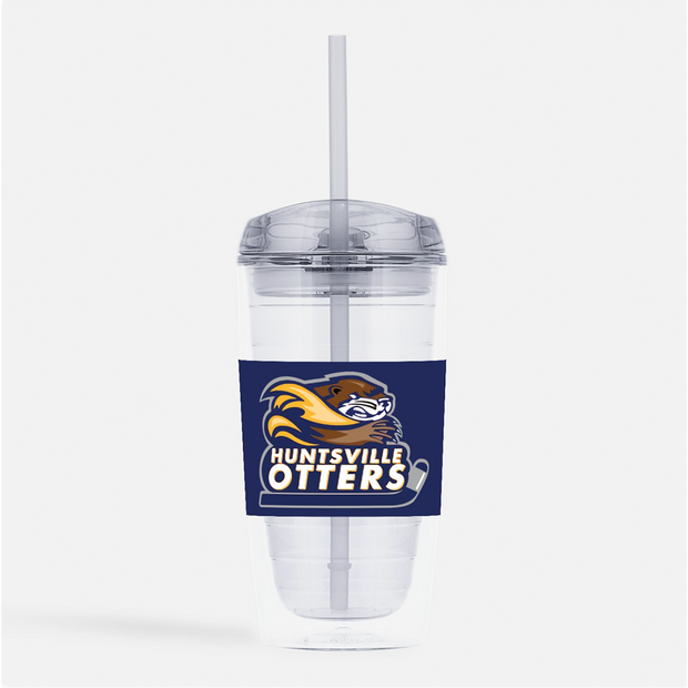 Huntsville Otters Double-Wall Tumbler with Straw 16 oz (Digital Inkjet Logo)