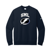 Lightning Nike Club Fleece Swoosh Crewneck Sweatshirt (Patch Logo)