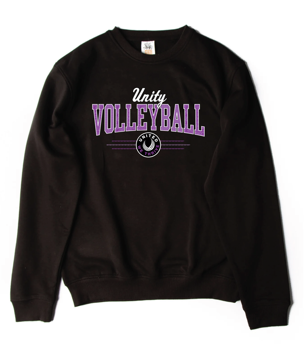 Unity Volleyball Premium Crewneck- Collegiate Logo Purple (Print Logo)