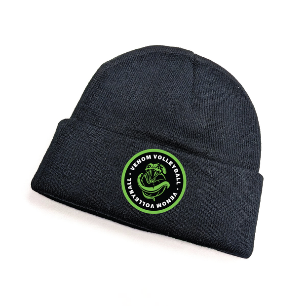 Venom Volleyball Knit Cuff Toque (Custom Patch Logo)