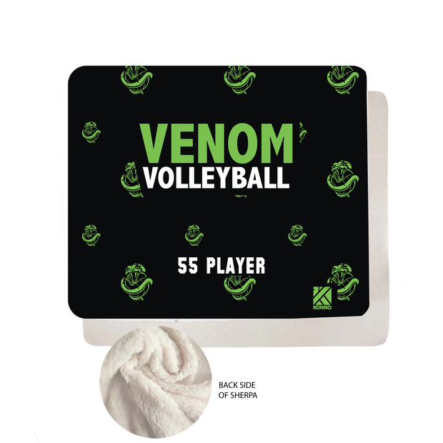 Venom Volleyball Personalized Sherpa Blanket (Sublimated)