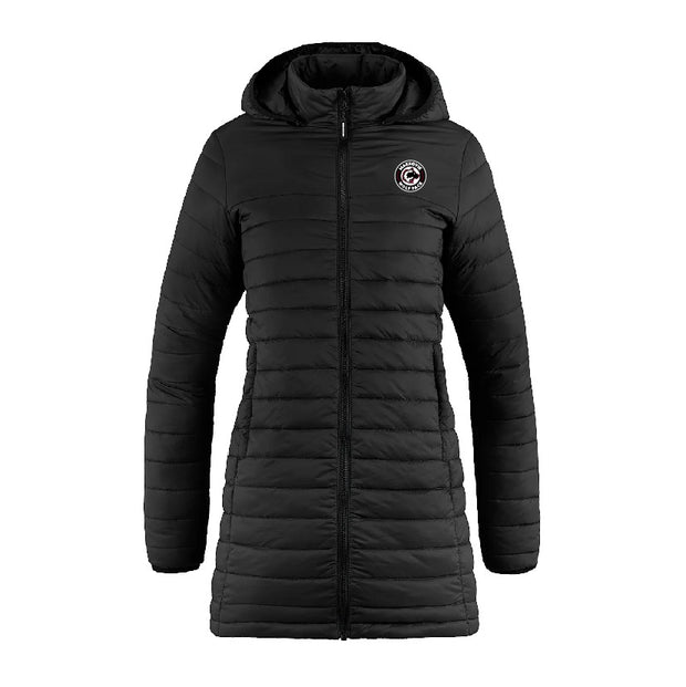 Makkovik Wolf Pack Ladies Full Length Puffy Jacket w/ Detachable Hood (Custom Patch Logo) (Copy)