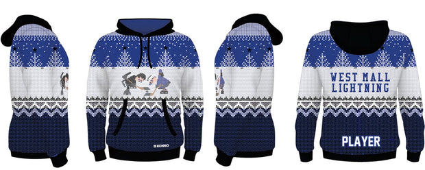 West Mall Lightning Hockey Christmas Sweater (Sublimated)