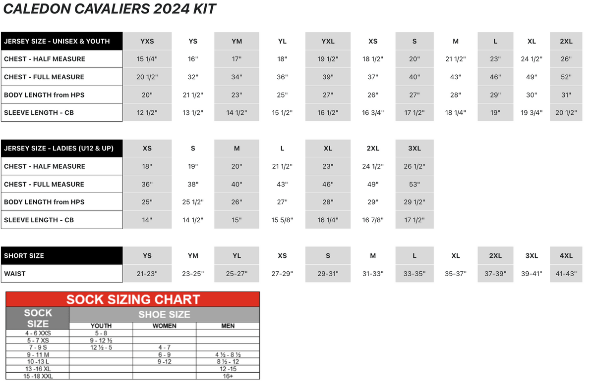 Cavaliers 2024 Training Kit (u12-up) – Konno Inc.