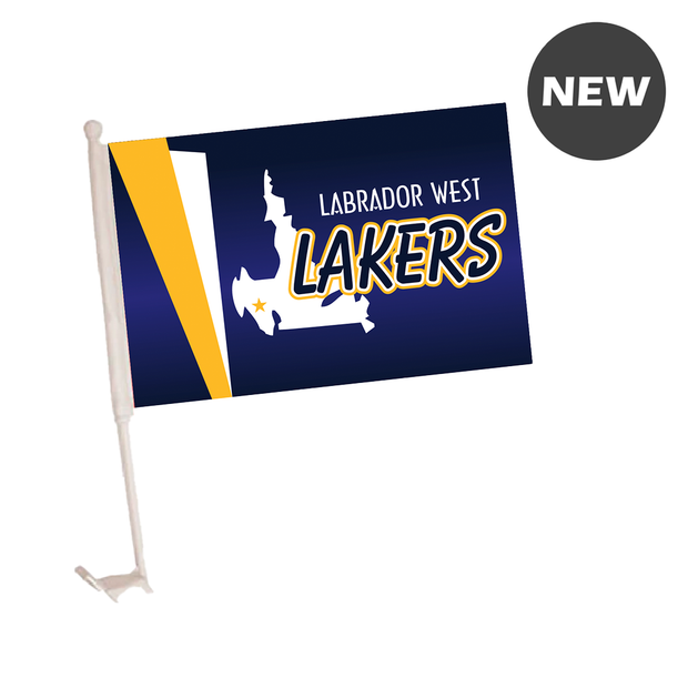 Labrador West Lakers Car Flag (Sublimated Logo)