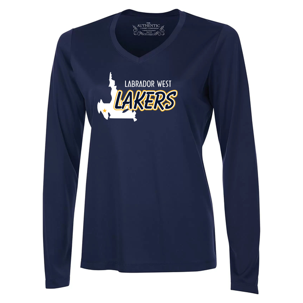 Labrador West Lakers Long Sleeve Performance Tee (Print Full Logo Light)