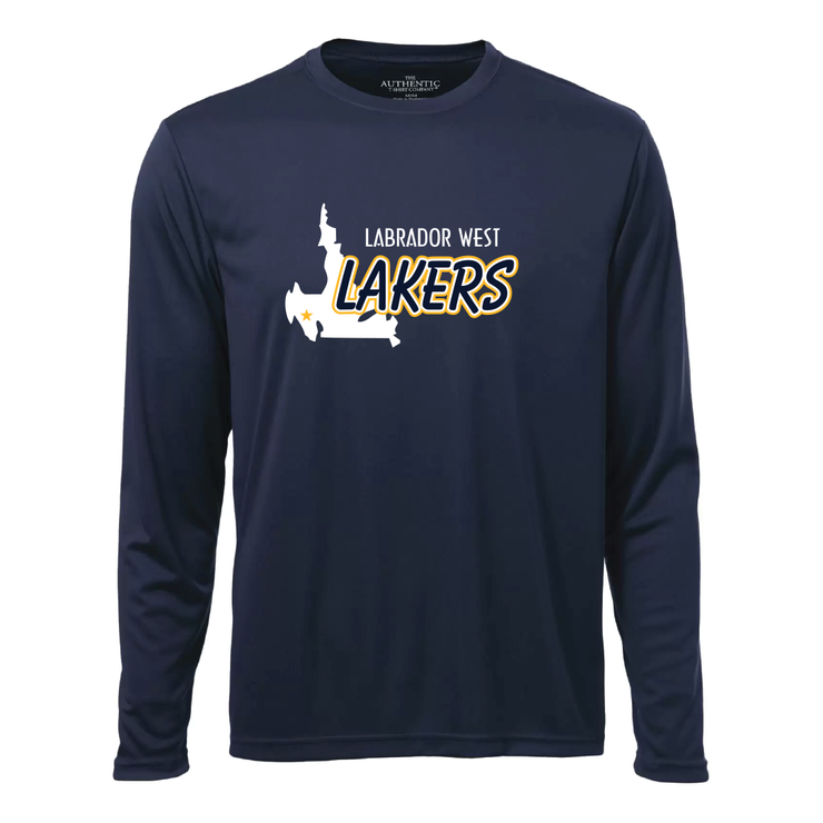 Labrador West Lakers Long Sleeve Performance Tee (Print Full Logo Light)