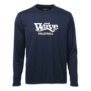 Wave Volleyball Long Sleeve Performance Tee (Print Logo)