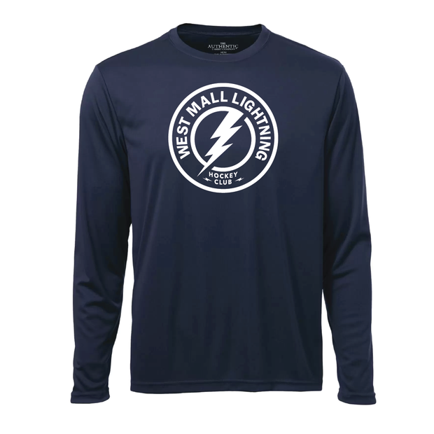 West Mall Lightning Long Sleeve Performance Tee (Print Logo)