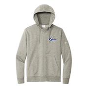 Lightning Nike Club Fleece Swoosh Full Zip Hoodie (Embroidered Logo)