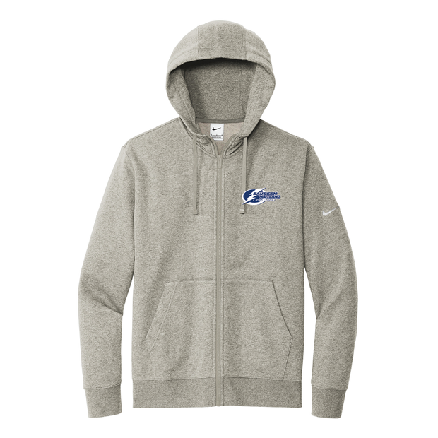 Lightning Nike Club Fleece Swoosh Full Zip Hoodie (Embroidered Logo)