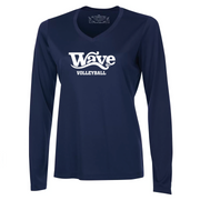 Wave Volleyball Long Sleeve Performance Tee (Print Logo)