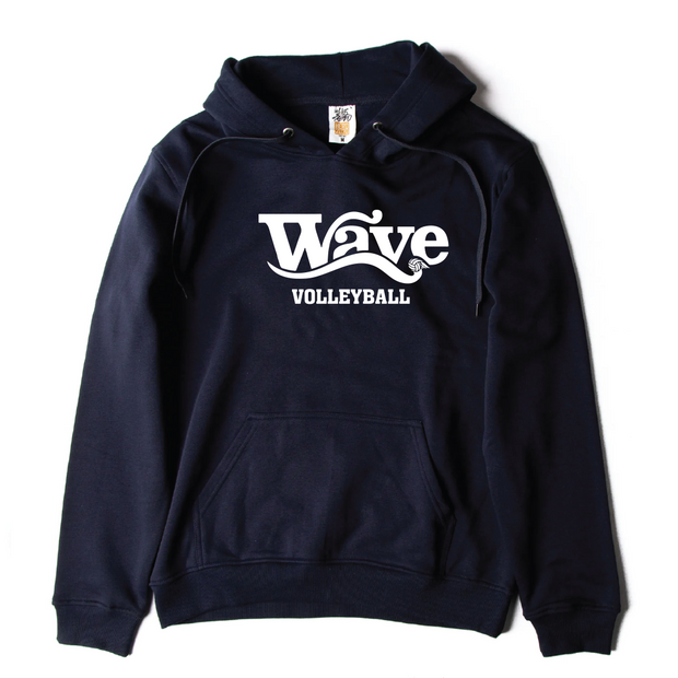 Wave Volleyball Premium Navy Hoodie (Print Logo)