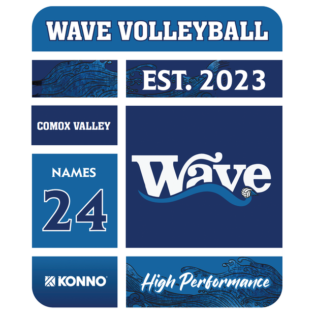 Wave Volleyball Personalized Sherpa Blanket