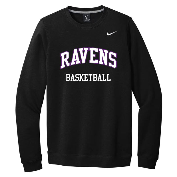 "Ravens" Nike Club Fleece Crewneck (Print Logo)