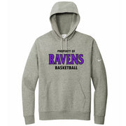 Ravens "Property Of" Nike Swoosh Pullover Fleece Hoodie (Print Logo)