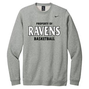 Ravens "Property Of" Nike Club Fleece Crewneck (Print Logo)