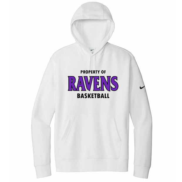 Ravens "Property Of" Nike Swoosh Pullover Fleece Hoodie (Print Logo)