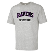 "Ravens" Grey Ring Spun Tee (Print Logo)