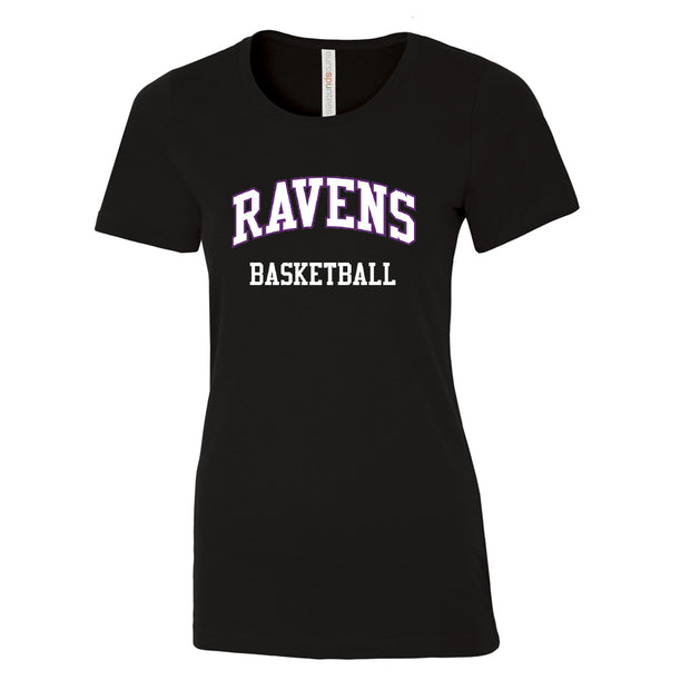 "Ravens" Black Ring Spun Tee (Print Logo)