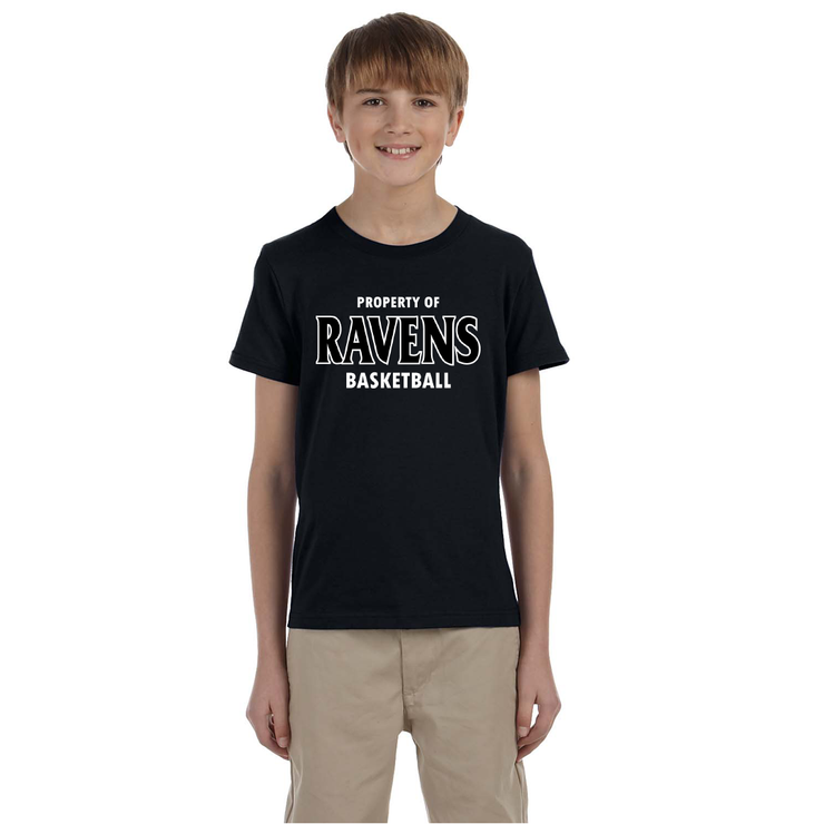 Ravens Black "Property Of" Ring Spun Tee (Print Logo)